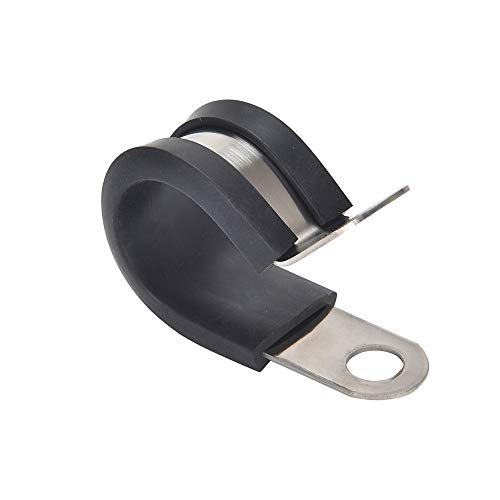 Solarson 20 Pack Stainless Steel Cable Clamps 5/8 Inch(16mm), Rubber Cushioned Insulated Clamp, Metal Clamp, Pipe clamp,Tube Holder for Tube, Pipe or Wire Cord Installation