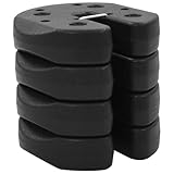 vidaXL Piastre di Peso per Gazebo, Set da 4, Calcestruzzo con Copertura in Plastica, Nero, 220x50 mm, Accessorio Tenda da Festa, Base Esterno per Ombrellone