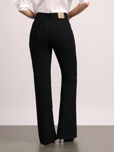 Image of Urbano Fashion Women's Mid Rise Bootcut Washed Jeans Stretchable