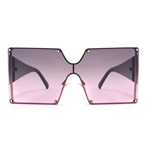 Armear Women Oversized Square Shield Sunglasses Vintage Flat Top Gradient Lens Eyewear3