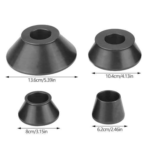 Image of 4Pcs Wheel Balancer Standard Taper Cone Kit,#45 Carbon Steel Tire Balancer Cones Set for 40mm Shaft Coats, 1.77 inch to 5.39 inch for Shaft SUV Truck Caravan with Hub Holes, Black