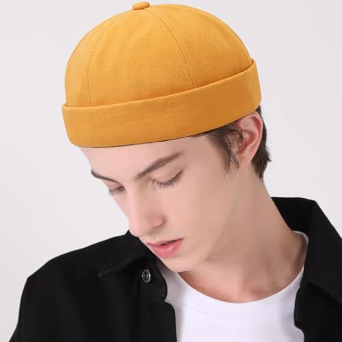 Image of Dome Brimless Hats for Women Men Beanie Docker Cap Sailor Skull Cap