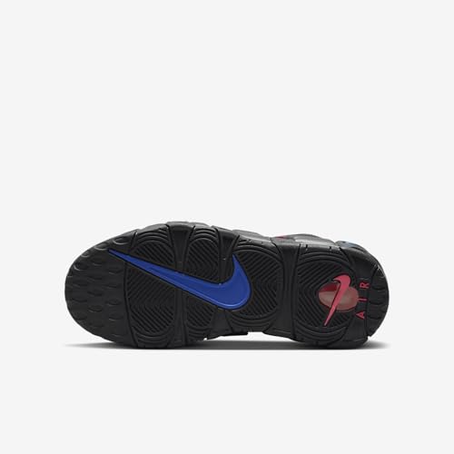 Nike Air More Uptempo Big Kids' Shoes (FD1012-001, Black/Racer Blue/Hyper Pink/Bright Crimson) Size 6.52