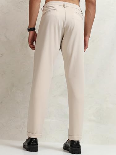 Image of Highlander Men's Slim Fit Formal Trousers | Ankle Length | Smart Chinos for Men | Comfortable Fabric for Daily Work & Formal Occasions