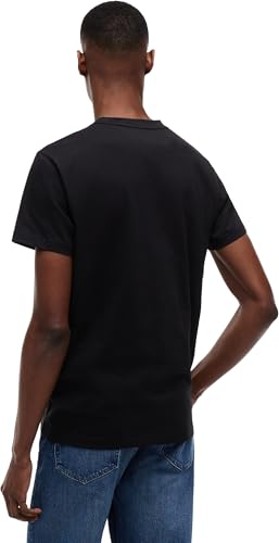 Tommy Jeans Herren T-Shirt Kurzarm Slim Sign Chest mit Logo, Schwarz (Black), XL – Ansicht 3