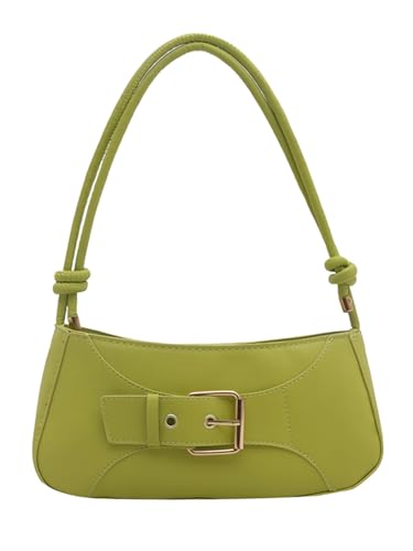 Women's Buckle Zipper Shoulder Crossbody Bags Knot Strap Underarm Bag Purse