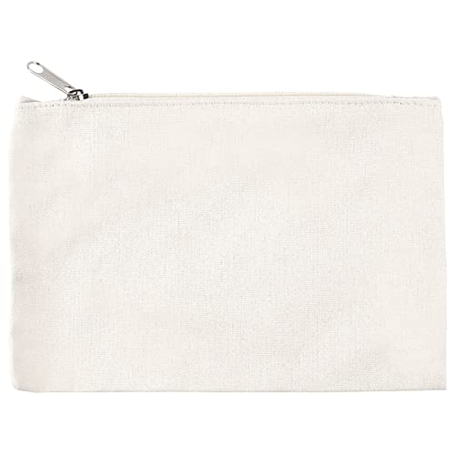 Juvale 12 Pack Blank Canvas Zipper Pouch Bulk, Makeup Bag Pencil Case For Cosmetic & Diy Crafts (6 X 8 In) #TOP3