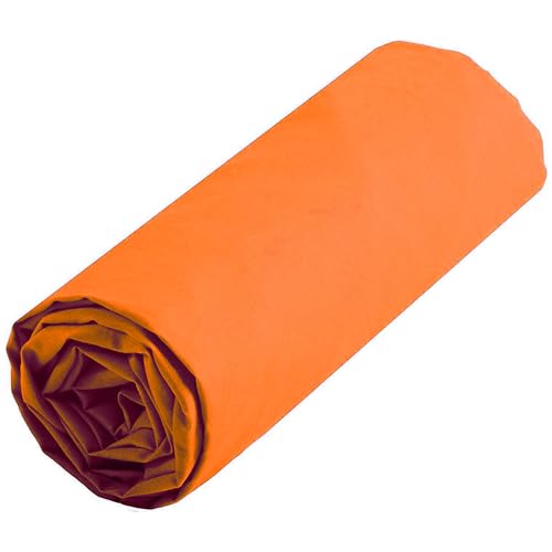 Sábana Bajera Ajustable 100% Algodón, Transpirable, Tacto Suave, Todas Las Medidas, Tejido Resistente, Alta Comodidad, Fabricado en Portuga (150 x 190/200 cm, Naranja)