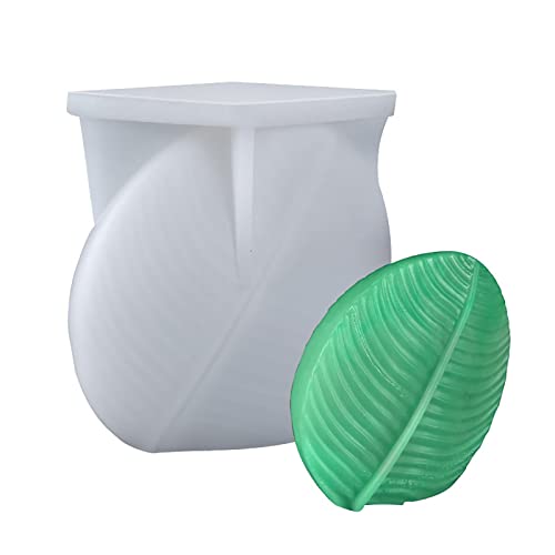 Molde de vela, moldes de sabonete, formas de silicone exclusivas, molde de vela de folha 3D feito à