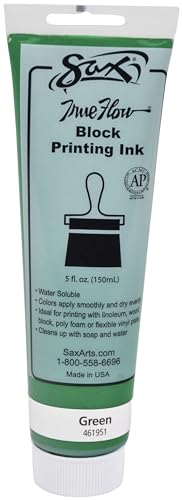 Sax - 461951 True Flow Water Soluble Block Printing Ink - 5 Ounce Tube - Green