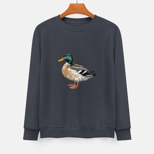 Mallard Duck Sweater Casual Cotton Crewneck Long Sweater3