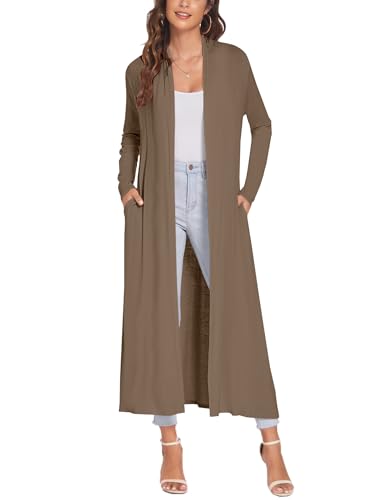 Image of Bluetime Women Floor Length Open Front Cardigan