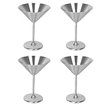 Rastapulz Vasos de acero inoxidable, juego de vasos de cóctel de metal de 4.8 oz, irrompibles, duraderos, pulidos de alto brillo