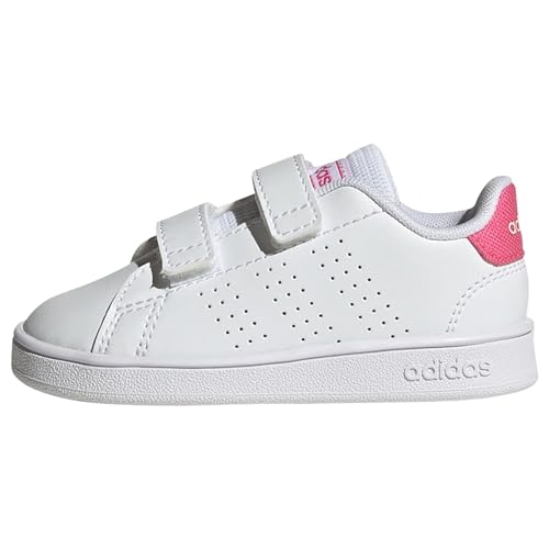 adidas Unisex bebé Advantage Lifestyle Court Two Hook-and-Loop Shoes, Cloud White / Real Pink / Core Black, 23 EU