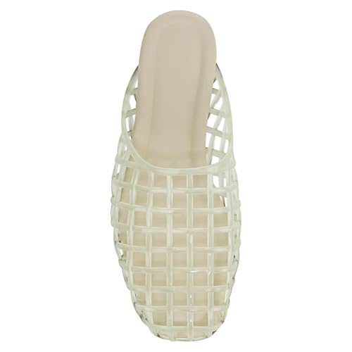 Image of Jelly Shoes for Women Jelly Mesh Flat Sandals Closed Toe Round Toe Slides Flats Slip on Summer Slippers Mules