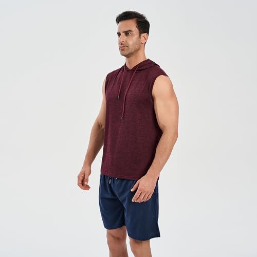 Men's 2 Pack Workout Tank Tops –Sleeveless Hoodies for Men Gym Training Essentials Hoodie, Bodybuilding Muscle Cut Off Shirts2