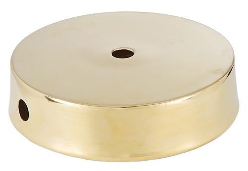 Image of B&P Lamp Unfinished Solid Brass Disc Lamp Base, 4 Inch Diameter, Modern Style, 1 /8F Center Hole, Wire Way Hole