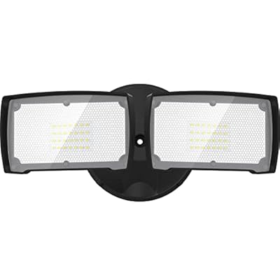 LEPOWER 3000LM Flood Light Outdoor, Switch Controlled LED Security Light, 28W Exterior Lights with 2 Adjustable Heads, IP65 Waterproof, 5500K Wall Mount Exterior LED Flood Light for Garage, Yard Black