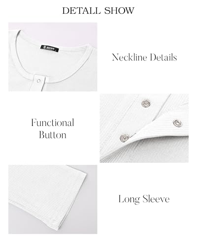BTFBM Women Long Sleeve Shirts Fall Tops V Neck Button Up Slim Fit Ribbed Knit Solid Color Casual Shirts 20254