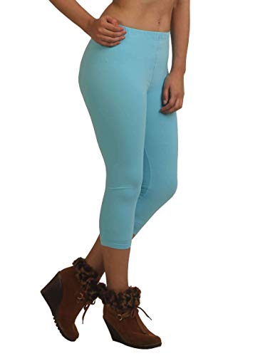 Image of Frenchtrendz Women's Cotton Spandex Stretchable Mid Rise Slim Fit Legging Capris (XS-4XL)