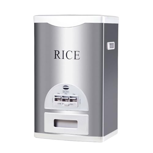 xiaoyuzhou 米びつ 米櫃 ライスストッカー こめびつ お米 保存容器 ステンレス スリム 密閉 虫除け 防湿 大容量 計量米びつ おしゃれ 鮮度保ち スマートライス お米ケース 米入れる容器 清潔便利 米 豆 小麦粉 コーヒー豆 貯蔵タンク 米入