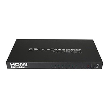 hdmi rozdzielacz 1 wejście 8 wyjść hub przełącznik wzmacniacza 1x8 HDTV 1080p 3d, prawdziwe v1.4, wsparcie 4Kx2K , UK Adapter