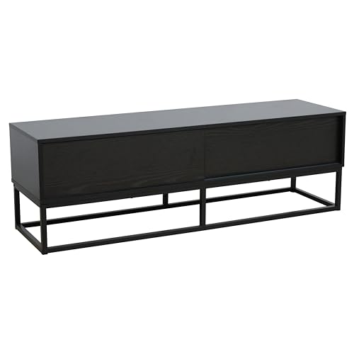 Oviala - Mueble para TV (2 puertas, rectangular, L140 cm), color negro