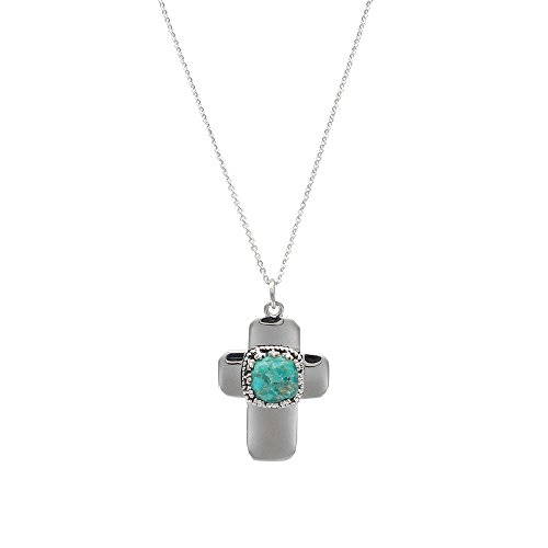 Collier croix argent 925 et turquoise pour sublimer vos tenues d'été
