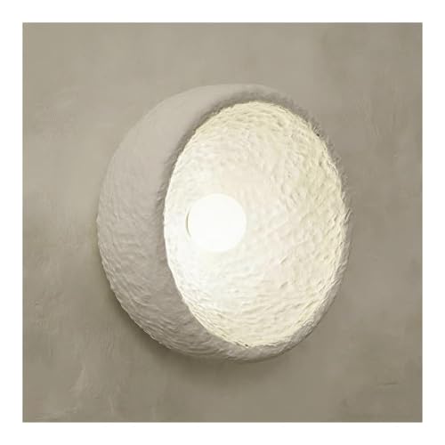 Aplique de pared japonés con cuenco de vidrio y resina rústica de 20x15cm