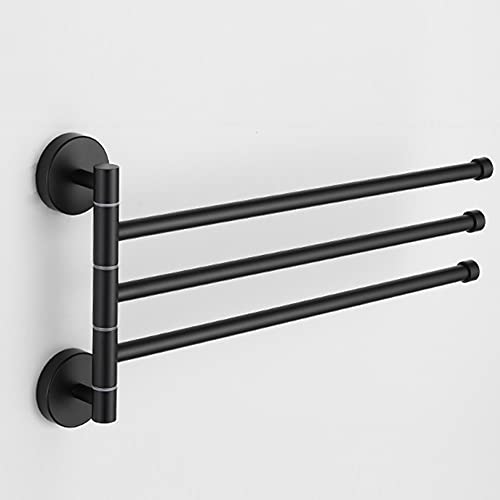 Porte-serviettes pour salle de bain en acier inoxydable avec bras pivotants durables