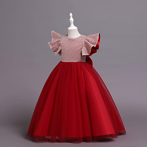Vestido de Navidad para niñas de 11-12 años en color granate 3