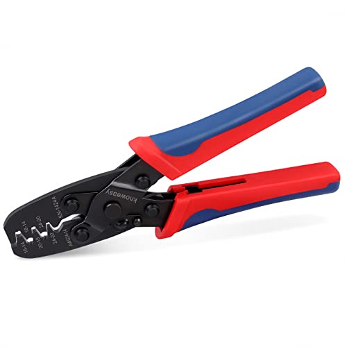 Knoweasy Molex Crimper and Delphi Crimper Compatible with Deutsch DT Series Stamped or Formed Contact,Molex, Delphi, Amp, Tyco, Harley, PC, Automotive - AWG 24-14 Wire Crimper 1424A