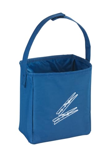 WENKO Sac Porte Pinces à Linge Bleu, Polyester, 17 x 19 x 10 cm, Bleu