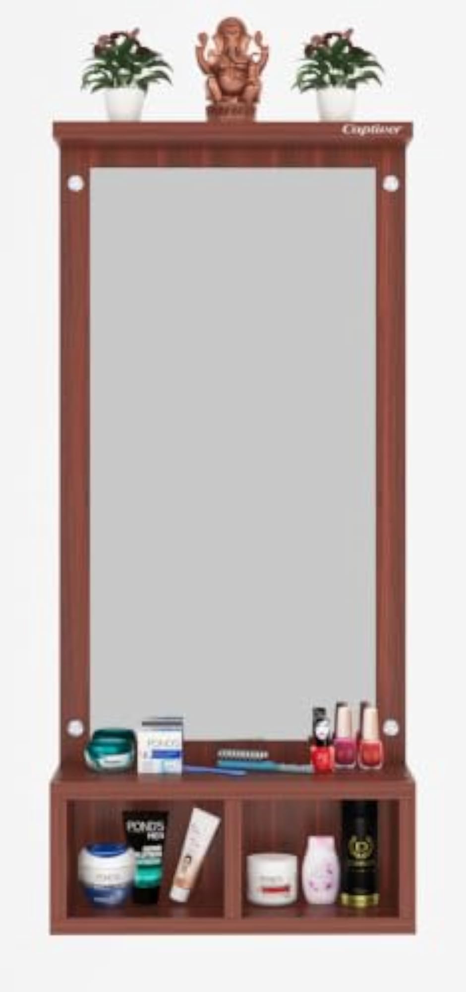 Engineered Wood Frameless Rectangular Wall Mounted Dressing Mirror