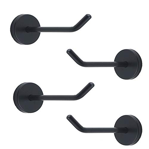 NELXULAS Classic Black Stainless Steel Heavy Duty Coat Hook, Durable Robe Hanger Wall
