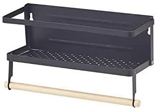 vocheer Magnetic Fridge Organizer, Spice Rack Organizer Kitchen Rack, Rustproof Spice Jars Rack for Kitchen Organizer, Black