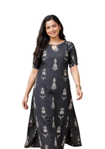 Image of MS VHCK ENTERPRISE Woman Women's Rayon Straight Fit Straight Kurta Kurtis