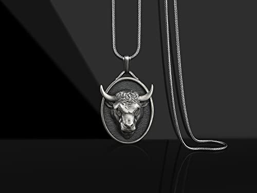 Colgante de Toro de Plata Personalizable para Tauro Colgante de Toro de Plata Personalizable para Tauro