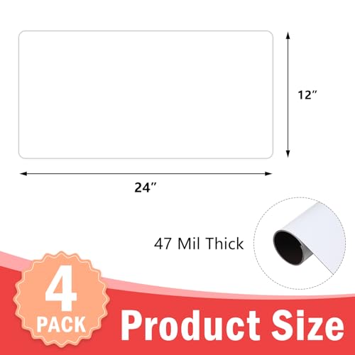 Image of 4 Pack Blank Car Magnets, 24 inch x 12 inch Car Door Magnets Signs, Rounded Corners Magnetic Vehicle Sign for Car to Advertise Business and Cover Company Logo, Prevent Car Scratches & Dents