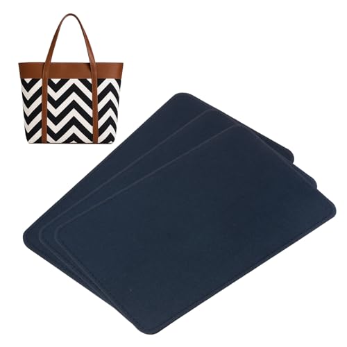 sourcing map 3pcs Felt Base Shaper, 11.42x7.09" Bag Bottom Insert Base Shaper Pad Chemical Fiber Felt Purse Liner for Handbag Tote Bag Backpack, Dark Blue