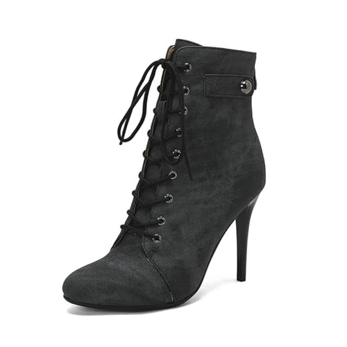 Bottines en denim pour femmes avec fermeture éclair pour un enfilage facile
