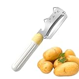 Schälmesser für Küche, Rutschfester Griff Schälmesser, Griff - und Obstschäler, Für Karotten Salat Mango Knoblauch Tomaten BBQ Picknick Home use Kochen Chefköche