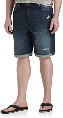 True Nation by DXL Big and Tall Athletic Fit Denim Shorts, Bold Blue, 58