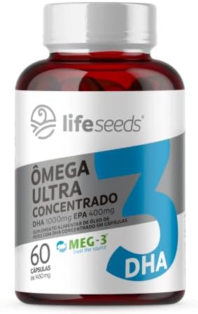 Ômega 3 Ultra Concentrado DHA 1.000mg EPA 400mg - Certificação Internacional MEG-3 – 60 Cápsulas