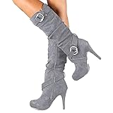 botte grise pour femme Facile à assortir, vous pouvez facilement assortir pulls, jeans, jupes, vestes.