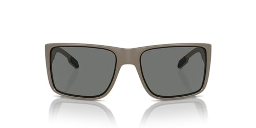 Native Eyewear Men's Badlands Rectangular Sunglasses, Matte Desert Tan/Grey Polarized, 58 mm