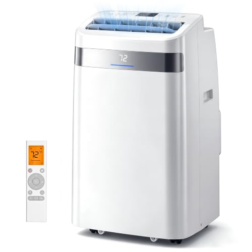 Image of 14000BTU Portable Air Conditioner, 4-in-1 700 Sq. Ft, Quiet for room | 14000BTU AC cools 700sq.ft, 4-in-1 cool /fan /dry /sleep, quiet, LED, remote, 24H timer, kit, for bed /office /dorm.