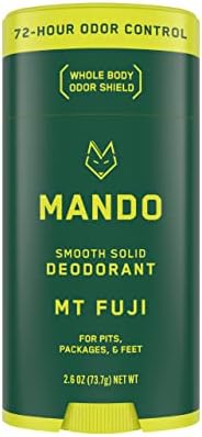 Mando Whole Body Deodorant For Men - Smooth Solid Stick -  72 Hour Odor Control - Aluminum Free, Baking Soda Free, Skin Safe - 2.6 Ounce (Mt Fuji)
