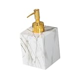 siduytin Dispenser di sapone liquido da appoggio per bagno, in resina resistente, elegante accessorio in marmo, ricarica per gel doccia, caratteristiche: