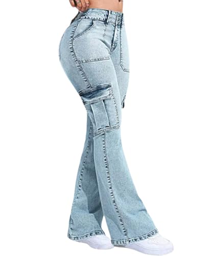 Women's High Waisted Stretchy Bootcut Boyfriend Skinny Jeans Butt Lifting Baggy Flared Denim Pants2